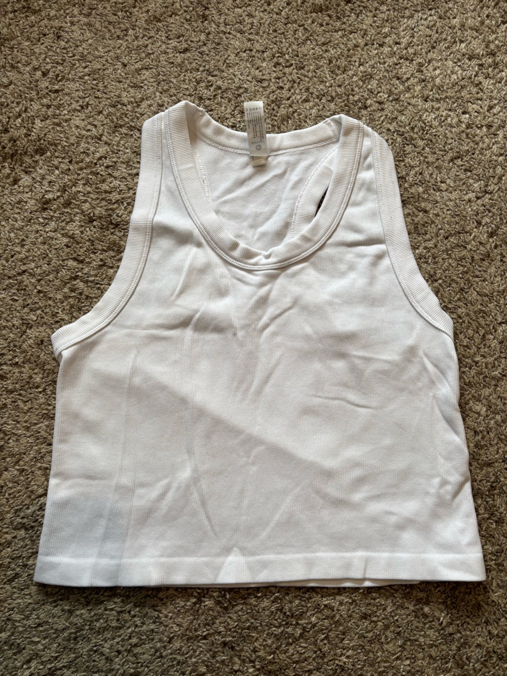 White ribbed cropped tank